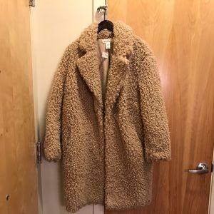 Beige H&M Teddy Coat